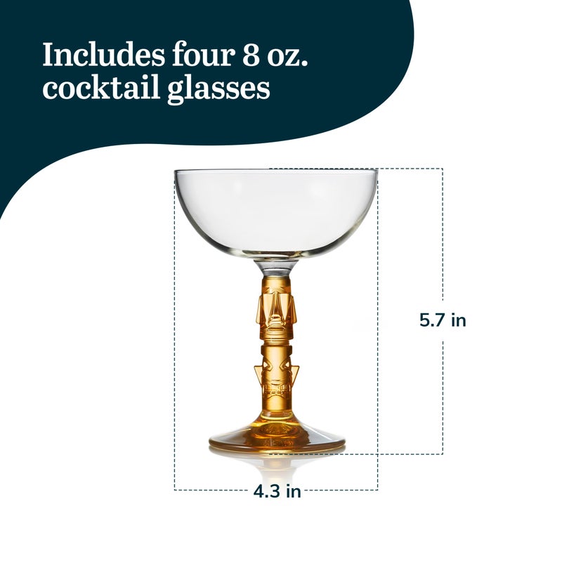 Libbey Tiki Coupe Cocktail Glasses, 8.5-ounce, Set of 4 - Image 3